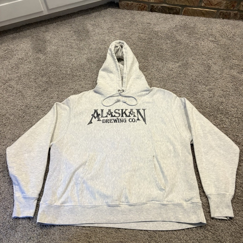 Alaskan Brewing Co Champion Reverse Weave Sweatshirt Beer Pullover Hoodie Men XL